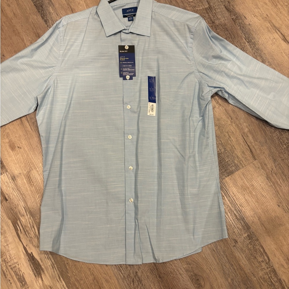 Apt. 9 Men's Pale Blue Spread Collar Dress Shirt